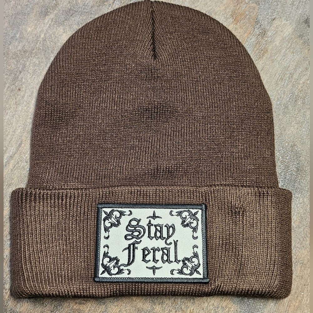 NWT Brown Knit Beanie Hat